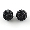 Resin Rhinestone Beads, with Acrylic Round Beads Inside, for Bubblegum Jewelry, Black, 16x14mm, Hole: 2~2.5mm
