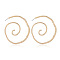 Alloy Stud Earrings, Golden, Spiral, 68x62mm