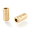 Eco-Friendly Matte Alloy Tube Beads, Column, Long-Lasting Plated, Cadmium Free & Nickel Free & Lead Free, Real 18K Gold Plated, 14x6.5mm, Hole: 3.5mm