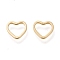 Brass Linking Ring, Long-Lasting Plated, Heart, Real 18K Gold Plated, 9.5x10x1mm, Inner Diameter: 6.4x8mm