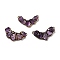 Natural Amethyst Nuggets Big Pendants, Large Hole Pendants, with Red Copper Tone Brass Findings, Cadmium Free & Lead Free, Boomerang, 33~35x49.5~58x7~13mm, Hole: 5.5x3mm
