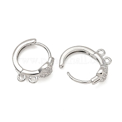 Латунные серьги-кольца из прозрачного кубического циркония&nbsp;XGR0153P-92P