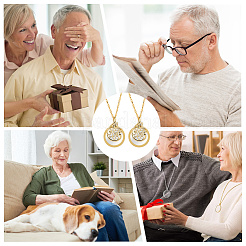 2 шт. ожерелье из сплава с цветком и стеклом с увеличительным стеклом для женщин&nbsp;MAGL-SP0001-01G