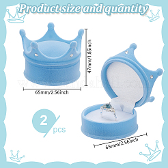 2 шт. бархатные подарочные коробки для хранения колец&nbsp;AJEW-GO0002-24B-02