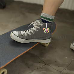 12 шт. 6 стиля подвески для обуви в виде бабочки из акрила&nbsp;HJEW-CA00015