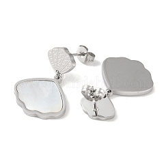 Серьги-гвоздики в форме ракушки из нержавеющей стали 304&nbsp;EJEW-L283-039P