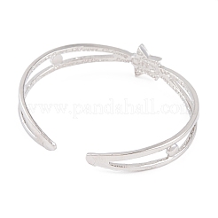 Полые открытые браслеты-манжеты из цинкового сплава со звездами для женщин&nbsp;BJEW-L688-01P