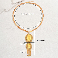 Современная мода латунные и железные цветы текстурированные овальные кисточки подвески ожерелья для женщин&nbsp;SB0714