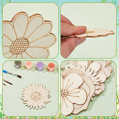 30 шт. 5 стиля необработанных деревянных подвесных украшений&nbsp;WOOD-AR0001-53