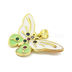 Настоящие 18к позолоченные латунные подвески с микропаве и кубическим цирконием&nbsp;KK-R159-08B-G