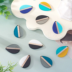 10шт 5 цвета подвески из смолы и дерева&nbsp;RESI-TA0004-49