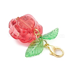 8 шт. подвесных украшений из акрила в виде камелии&nbsp;HJEW-JM04408-01