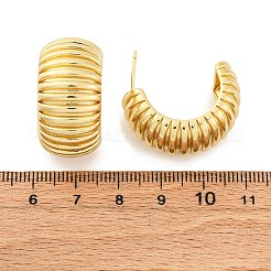 Серьги-гвоздики в форме буквы С из латуни&nbsp;EJEW-R025-35G