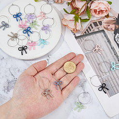 18 шт. 9 стиля подвески-банты для бокалов вина из сплава&nbsp;HJEW-HY00132