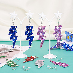 Наборы для изготовления висячих сережек из искусственной кожи с молнией своими руками&nbsp;DIY-TA0010-70A