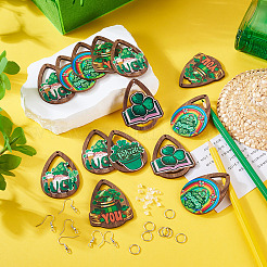 День Святого Патрика набор для изготовления деревянных серег-капель своими руками&nbsp;DIY-TA0009-12