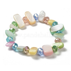 Браслеты из ракушек и стеклянных бусин в стиле бохо для женщин&nbsp;BJEW-S178-01A