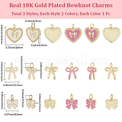 6 шт. 6 стиля подвески-подвески из латуни с эмалевым покрытием&nbsp;KK-BBC0021-43