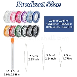 12 рулон 12 цвета плоская эластичная хрустальная нить&nbsp;EW-YW0001-18