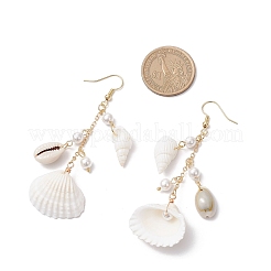 Серьги-подвески в форме ракушки&nbsp;EJEW-TA00639