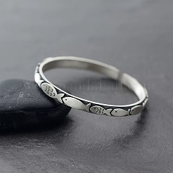 Винтажные регулируемые браслеты-манжеты из сплава с гравировкой рыбы для женщин&nbsp;FS-WGA1F55-01