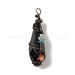 Большие остроконечные подвески из натурального обсидиана&nbsp;G-G860-03R-03