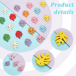 80 шт. подвески из тополя в двухцветной осенней тематике&nbsp;WOOD-PH0002-32