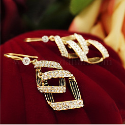 Серьги с подвесками из латуни с прозрачным фианитом и прозрачным фианитом&nbsp;FS-WG8279F-01