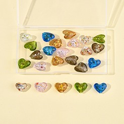 24 шт. 6-х цветные стеклянные бусины ручной работы из серебряной фольги&nbsp;FOIL-FS0001-01