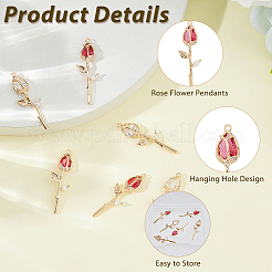 6 шт. 2 цвета латунные подвески с микропаве и кубическим цирконием&nbsp;KK-HS0015-17