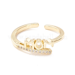 Кольцо-манжета с кубическим цирконием и надписью «мама»&nbsp;KK-K262-03G