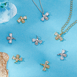 8 шт. 2-х цветные подвески в виде пчел из латуни с микропаве из кубического циркония&nbsp;KK-BBC0019-18