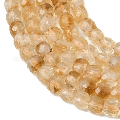 Нити из нагретых натуральных цитриновых бусин&nbsp;G-B175-C06-4x4mm