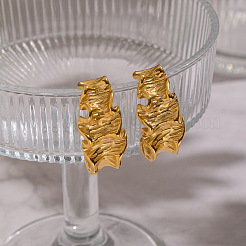 Мятые С-образные серьги-гвоздики из нержавеющей стали 304&nbsp;SF8880