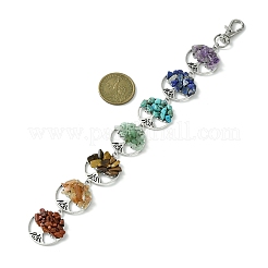 Плоские круглые подвески из сплава в тибетском стиле с древом жизни&nbsp;HJEW-JM01742-01