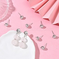 Фурнитура для сережек-гвоздиков из латуни с плоскими круглыми стразами&nbsp;XGR0099P-120P