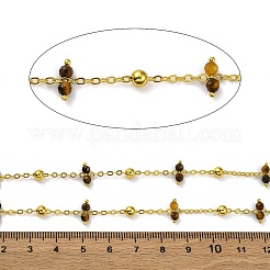 Граненые цепочки из натурального тигрового глаза ручной работы&nbsp;CHC-L050-02G-11