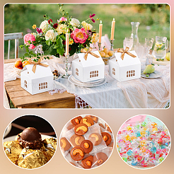 Картонная коробка для хранения конфет в форме домика&nbsp;CON-WH0084-89A