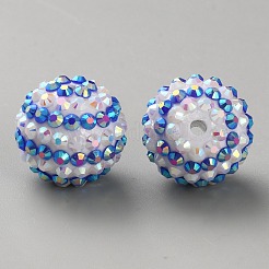 Бусины со стразами из смолы&nbsp;RB-WH0003-08M