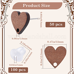 50 шт. деревянная фурнитура для сережек-гвоздиков&nbsp;FIND-SP0001-19C