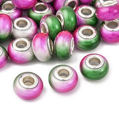 Двухцветные непрозрачные европейские бусины-рондель из смолы&nbsp;RESI-Z046-02