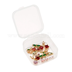 8шт латунные микропаве прозрачные кубические циркониевые подвески&nbsp;KK-LS0001-38