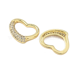 Латунные микропаве прозрачные кубические цирконии любовные кольца-сердечки&nbsp;KK-Z120-18G