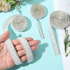 3 ярд 3 стиля самоклеящиеся искусственные жемчужины из АБС-пластика со стразами горячей фиксации&nbsp;DIY-CY0001-88