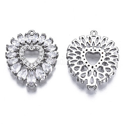 Латунные микропаве прозрачные подвески с фианитом&nbsp;ZIRC-S069-032P