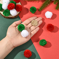 24 шт. 3-цветный шерстяной мягкий помпон&nbsp;DIY-SC0031-30C