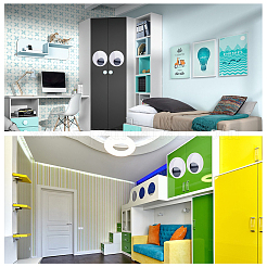 4 шт. самоклеящиеся пластиковые кабошоны с подвижными глазами&nbsp;DOLL-FH0001-04