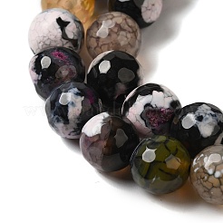 Нити окрашенных и нагретых натуральных агатовых бус с огненным кракелюром&nbsp;G-P539-C01-05