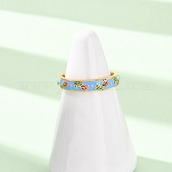 Латунные эмалированные манжеты с открытыми кольцами&nbsp;RJEW-P183-08G-M