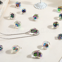 54 шт. 9 радужные переливающиеся акриловые бусины с УФ-покрытием&nbsp;OACR-PA0001-05